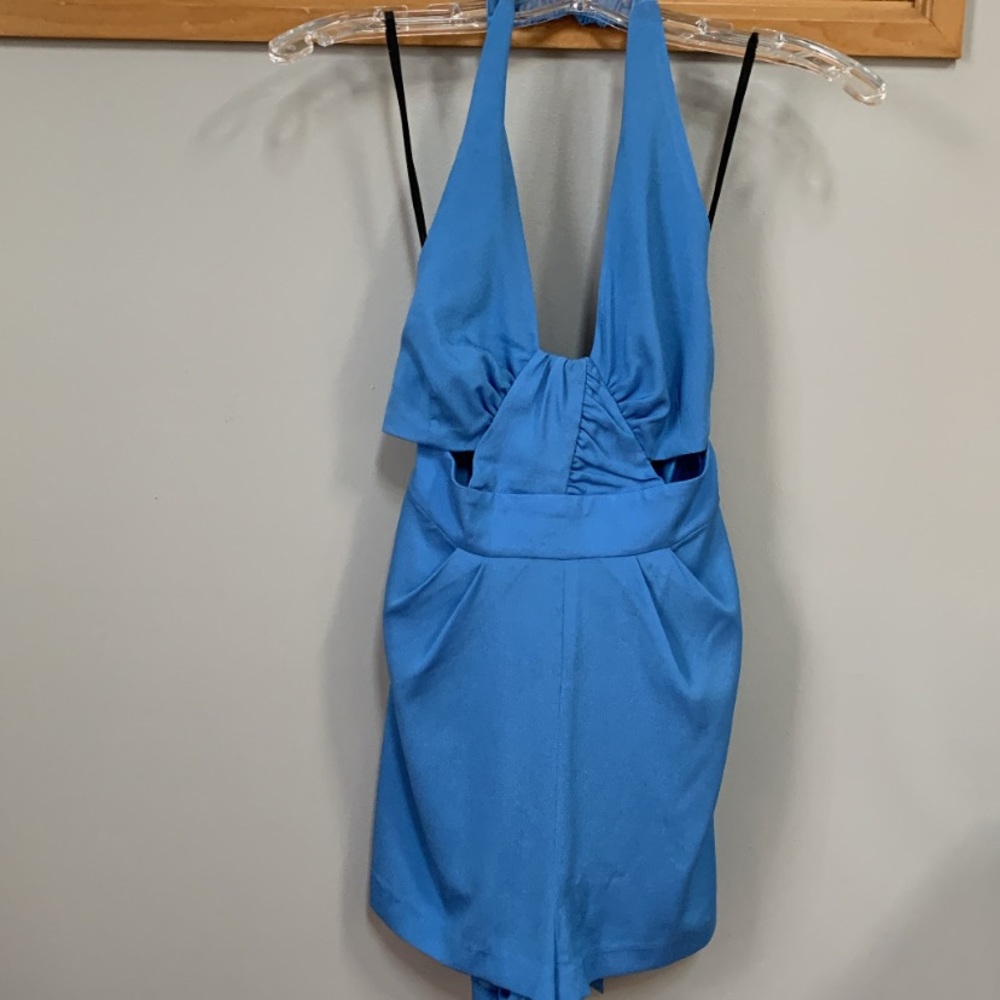 Blue Bebe Halter Cutout Romper